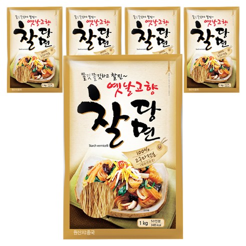 진미 옛날고향찰당면, 1kg, 5개