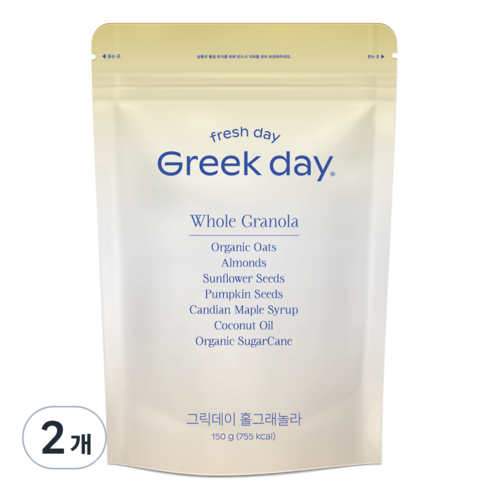 그릭데이 홀그래놀라 시리얼, 150g, 2개