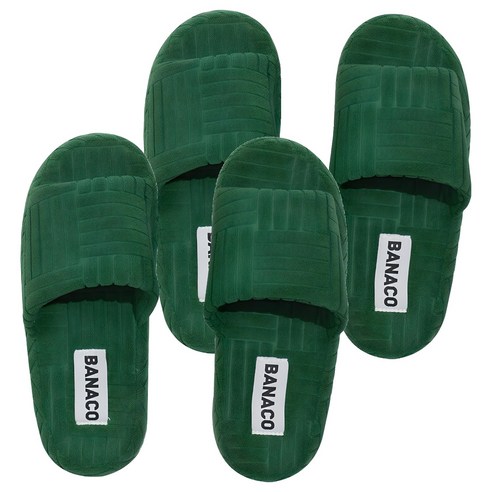 바나코 비비드 테리 룸 슬리퍼, Green, 2세트