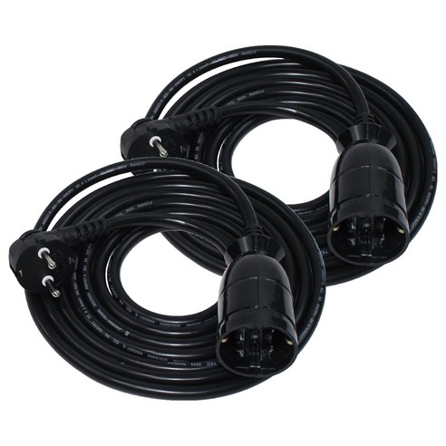 원스탑 이동형 연장선 1구, 1.5m, 블랙, 2개