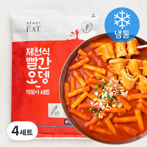프레시지 제천식빨간오뎅 떡볶이 세트 3인분 (냉동), 646g, 4세트