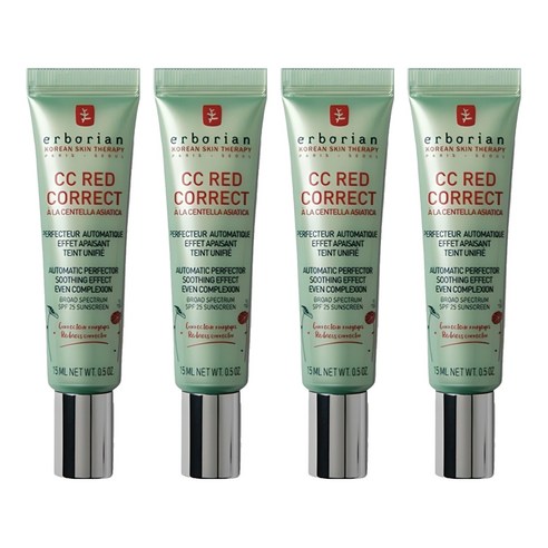 에르보리앙 CC 레드 코렉트 크림, 15ml, 4개