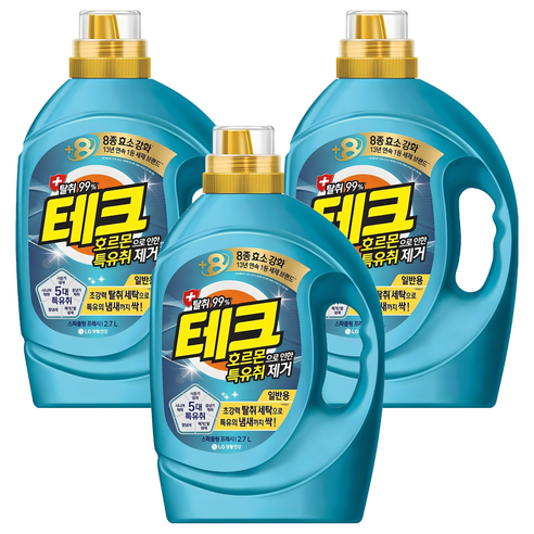 테크 호르몬 특유취 제거 액상세제 일반용 본품, 3개