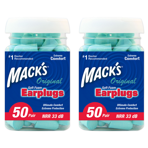 Macks 오리지널 폼 수면 귀마개 하늘색, 2개, 50쌍