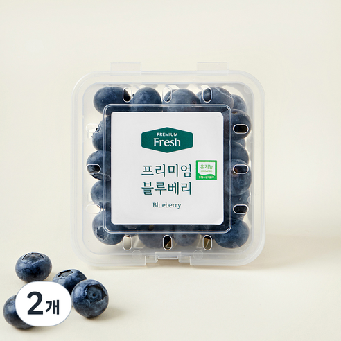 프리미엄 유기농 블루베리 대과, 100g, 2개