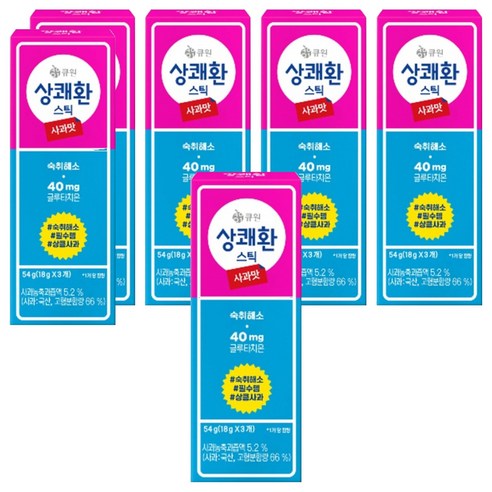 큐원 상쾌환 스틱 사과맛 3p, 54g, 6개