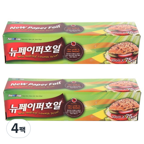뉴랩 친환경 페이퍼호일 30CM X 75M 2팩, 4개