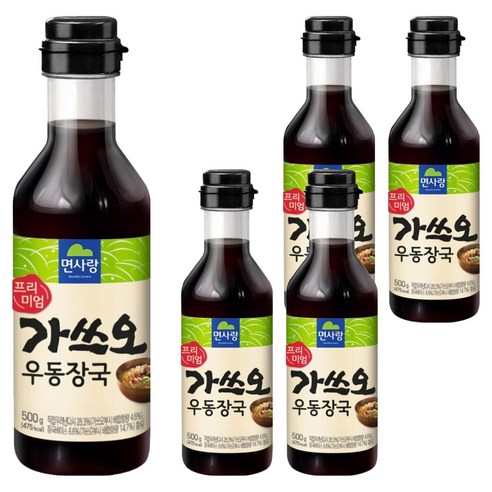 면사랑 프리미엄 가쓰오 우동장국, 500g, 5개