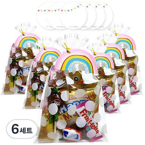 민트바 무지개 간식 선물세트, 간식 6종 + 스티커 6종, 6세트