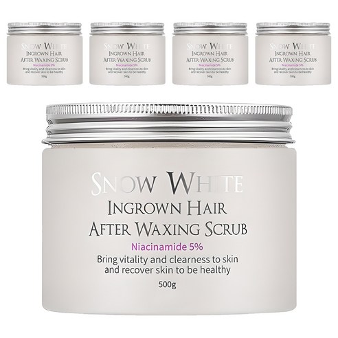 뷰티레시피 스노우화이트 인그로운헤어 에프터 왁싱 스크럽, 500g, 5개