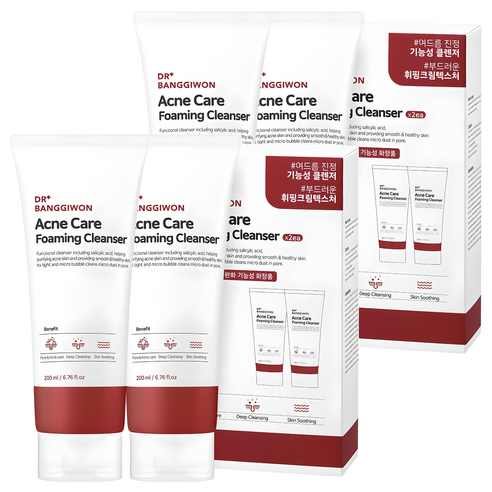 닥터방기원 아크네 케어 포밍 클렌저, 200ml, 4개