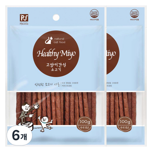굿데이 고양이 헬씨미요 간식, 소고기, 100g, 6개