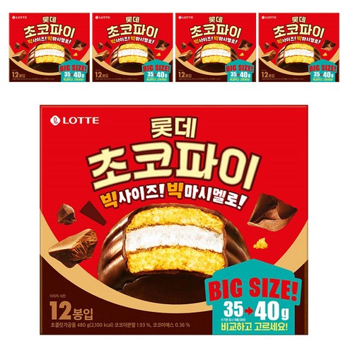 롯데 초코파이 12p, 480g, 5개
