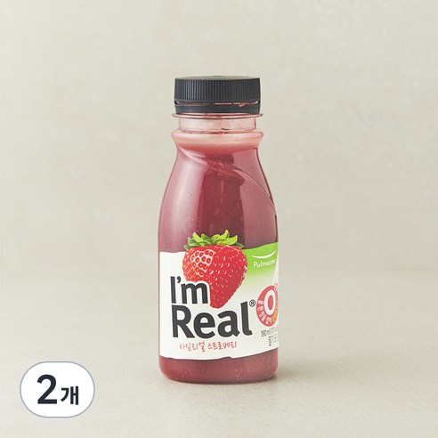 아임리얼 스트로베리 주스, 190ml, 2개