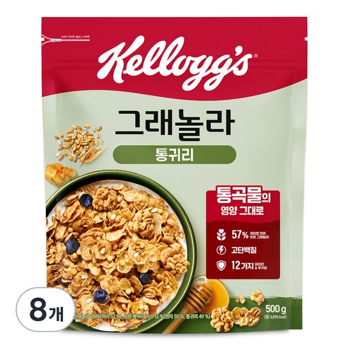 켈로그 통귀리 그래놀라, 500g, 8개