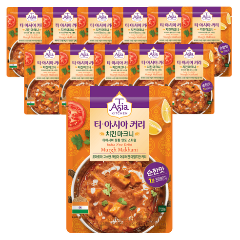티아시아키친 치킨 마크니 커리 전자레인지용, 170g, 12개