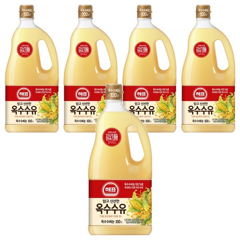 해표 옥수수유, 1.8L, 5개