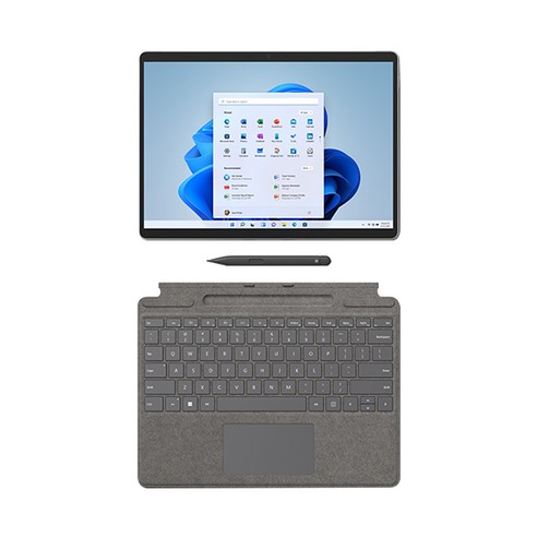 2022 마이크로소프트 Surface Pro8 13 + 타입커버 + 슬림펜 2, 플래티넘(Surface Pro8, 타입커버), 블랙(슬림펜2), 코어i5 11세대, 256GB, 8GB, WIN11 Home, 8PQ-00014(Surface Pro), 8X6-00077(타입커버)