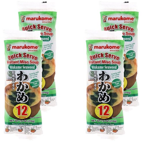 마루코메 인스턴트 미소 스프 와카메 즉석국, 216g, 4개