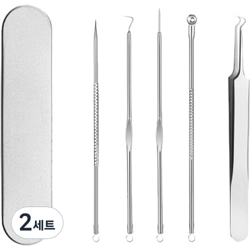 온비유 블랙헤드 여드름 압출기 프리미엄 A 9종 스틸, 2세트