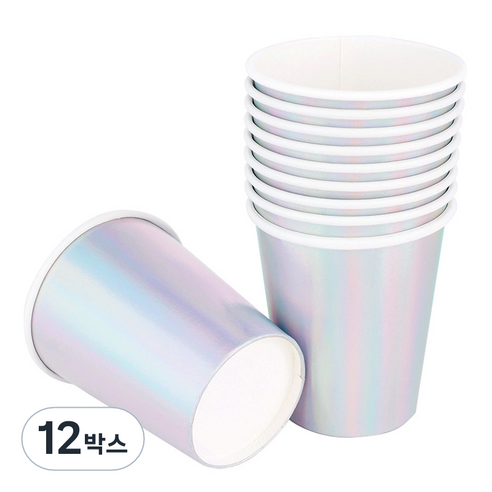 메탈릭 파티컵 홀로그램 실버 240ml, 120개
