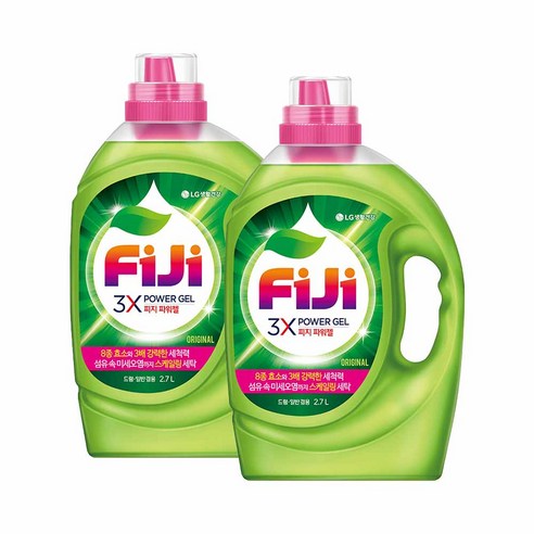 피지 3X 파워젤 프리미엄 액체세제 일반 드럼 겸용 오리지널 본품, 2.7L, 2개