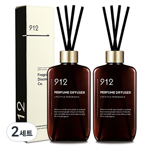 912 퍼퓸 디퓨저 2p + 리드스틱 8p, 페어리 프리지아, 250ml, 2세트