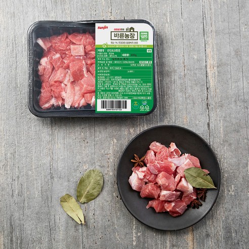 선진포크 바른농장 한돈 동물복지 인증 앞다리살 찌개용 (냉장), 400g, 1개