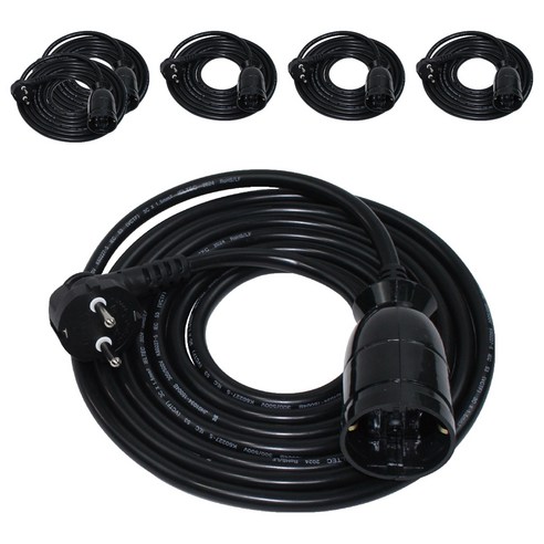 원스탑 고용량 전기 연장선 멀티탭 1구, 1.5m, 블랙, 6개