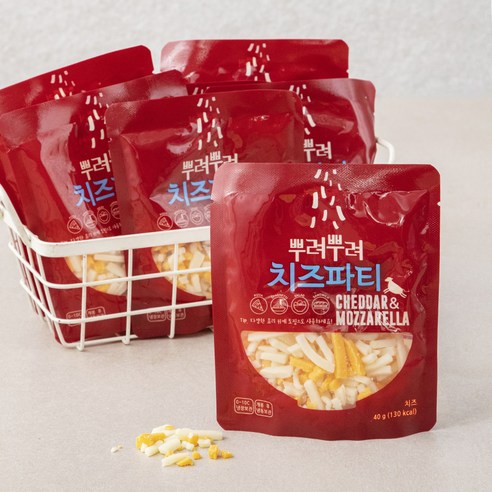뿌려뿌려 치즈파티 체다앤모짜렐라 치즈, 40g, 1개입, 8개