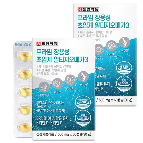 일양약품 프라임 장용성 초임계 알티지 오메가3, 60정, 2개
