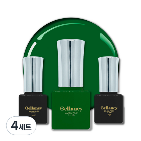 벨랑시 원스텝 젤네일 5ml + 젤네일 베이스 5ml + 젤네일 탑 5ml 세트, 4세트, 벨랑시 베이스 5ml+SN 26 샙 그린 5ml+벨랑시 탑 5ml