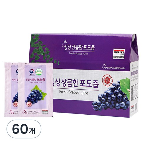 싱싱 상큼한 포도즙, 100ml, 60개