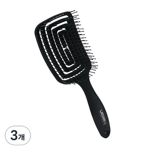 웨신 쓰담 플라핀 헤어브러쉬, 블랙, 3개