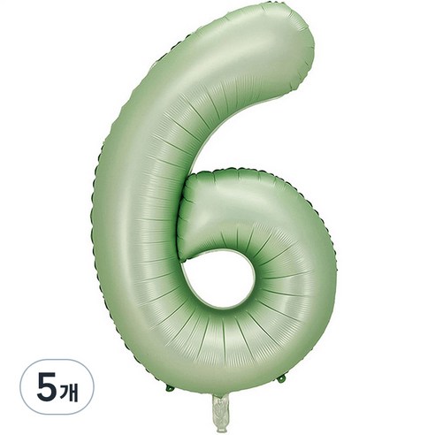 팡파티 숫자 레터링 풍선 101cm 6, 애플그린, 5개