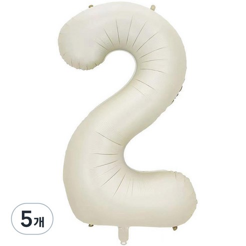 팡파티 숫자 레터링 풍선 101cm 2, 화이트, 5개