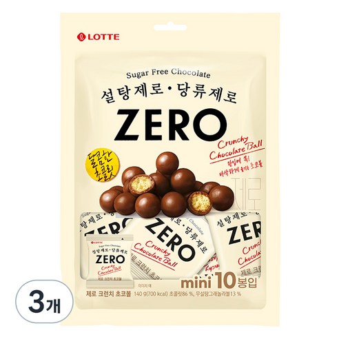 제로 크런치 초코볼 10p, 3개, 140g
