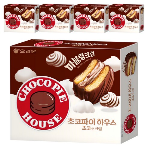 오리온 초코파이 하우스 초코앤크림, 408g, 5개