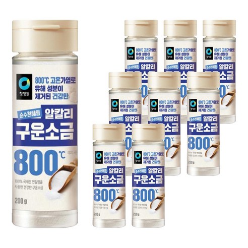 청정원 순수천혜염 알칼리 구운소금, 200g, 9개