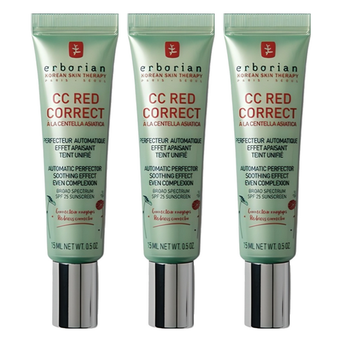 에르보리앙 CC 레드 코렉트 크림, 15ml, 3개