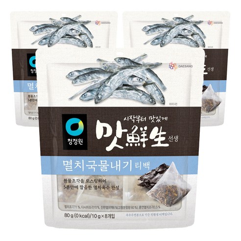 맛선생 멸치국물내기 티백, 80g, 3개