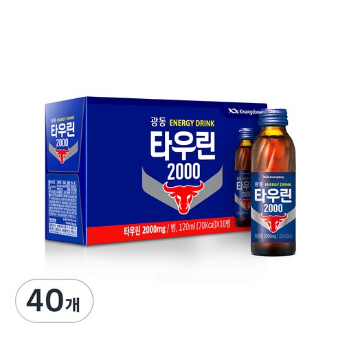 광동제약 타우린 2000 에너지음료, 120ml, 40개