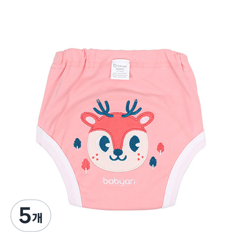 베이비앙 3중방수 배변훈련팬티, 담비, 5개