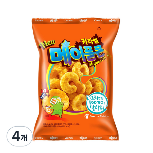메이플콘 과자, 4개, 124g
