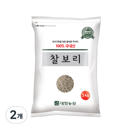 대한농산 찰보리 잡곡, 5kg, 2개