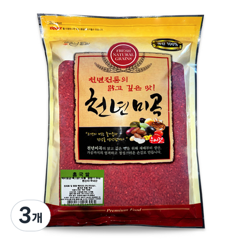 천년미곡 발효 홍국쌀, 1.5kg, 3개
