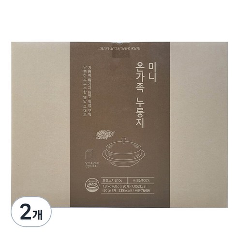 미니 온가족 누룽지, 1.8kg, 2개