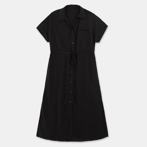 아피나르 여성용 버튼다운 반팔 셔츠 원피스 디테일