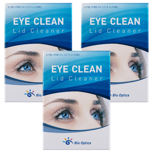 바이오옵틱스 아이클린 리드클리너 눈꺼풀세정제 30p, 60ml, 3개