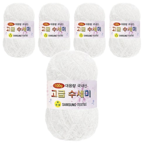yarna 대용량 고급 수세미 뜨개실, 101흰색, 5개